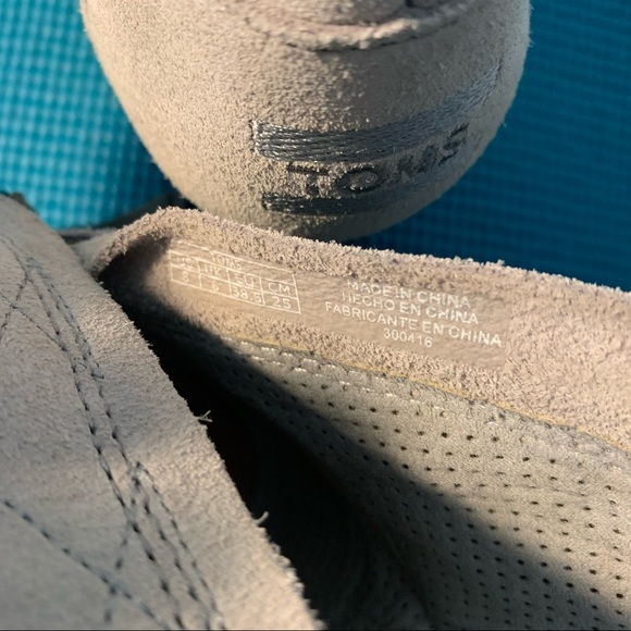 TOM’s Majorca Peep Toe Suede Heeled Shoes - Picture 7 of 8